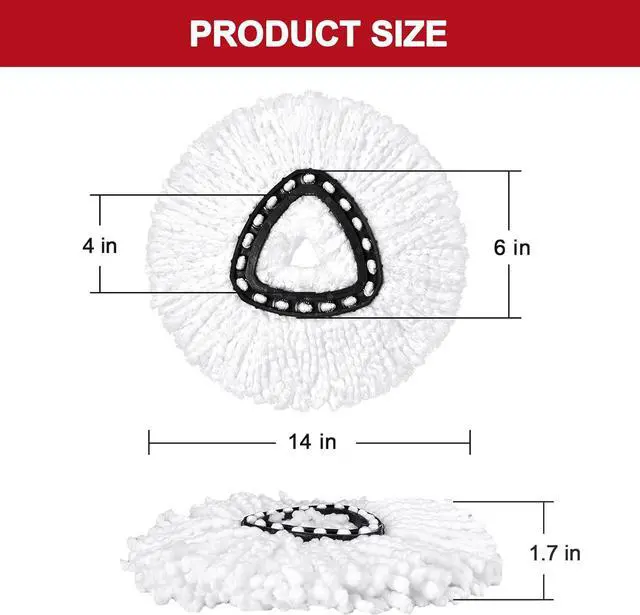 Alt view image 7 of 7 - O-Ceda Easy Wrin Spin Mop Replacement - 8 Pack Microfiber Spin Mop Heads, Easy Cleaning Refills