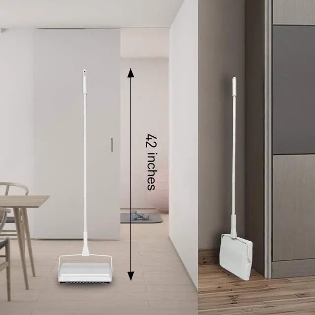 Alt view image 5 of 6 - JEHONN Carpet Floor Sweeper with Horsehair, Non Electric Manual Sweeping, Rotor Brush Heavy Duty for Pet Hair Clean