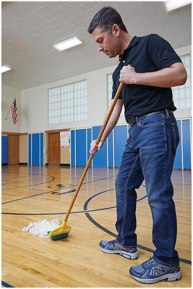 Alt view image 3 of 4 - Rubbermaid Commercial Products Invader 60" Wood Wet Mop Handle, Natural, for Professional/Industrial Floor Cleaning, Compatible with 1" Headband Mops