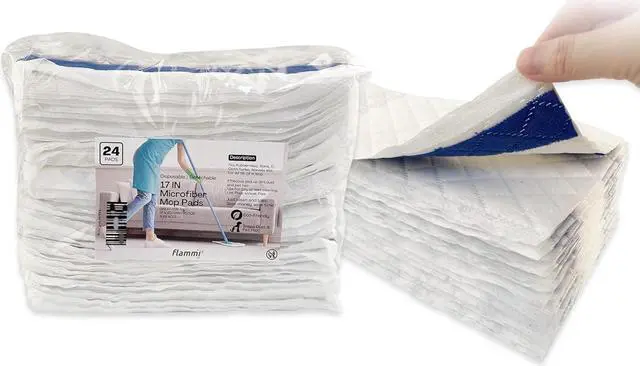 Alt view image 6 of 6 - Microfiber Disposable Mop Pad for All 16-18'' Hook & Loop System Mop, Wet Dry Cleaning Pad Compatible with Bona,Rubbermaid,Turbo,Norwex (50 Pack)