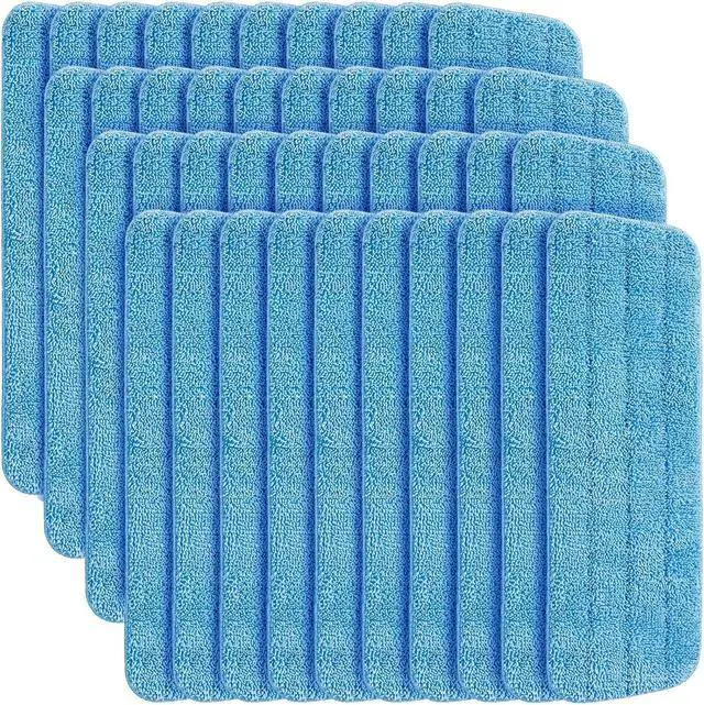 Main image of 40 Pack Microfiber Cleaning Pad Machine Washable Flat Mop Head Replacement Reusable Household Replacement Mop Pads for Hardwood and Hard Surface Floor Cleaning and Scrubbing Fit Most Wet or Dry Mops