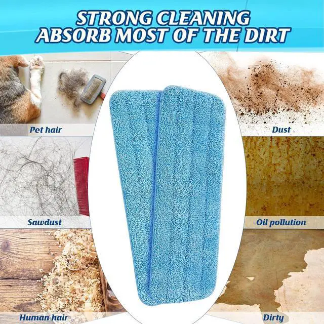Alt view image 4 of 7 - 24 Pack Microfiber Mop Pad, Spray Mop Replacement Heads for Wet Dry Mops, Machine Washable Reusable Household Replacement Pads for Hardwood and Hard Surface Floor Cleaning and Scrubbing