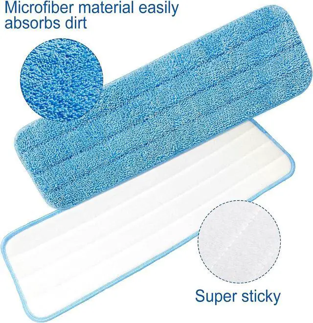 Alt view image 3 of 7 - 24 Pack Microfiber Mop Pad, Spray Mop Replacement Heads for Wet Dry Mops, Machine Washable Reusable Household Replacement Pads for Hardwood and Hard Surface Floor Cleaning and Scrubbing