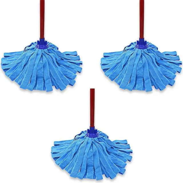 Main image of Microfiber Cloth Mop Head Replacement, String Mop Refills Screw onto All Standard US Threading Pole Mop Handle Rod 3 Packs