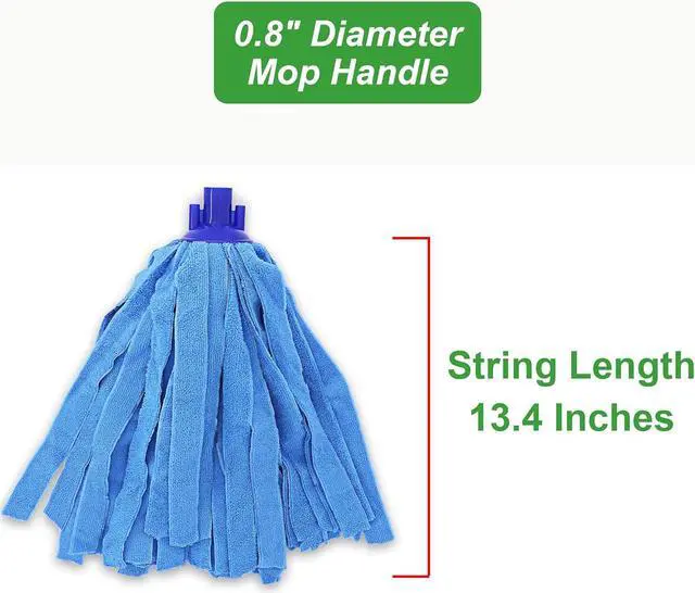 Alt view image 6 of 6 - Microfiber Cloth Mop Head Replacement, String Mop Refills Screw onto All Standard US Threading Pole Mop Handle Rod 3 Packs