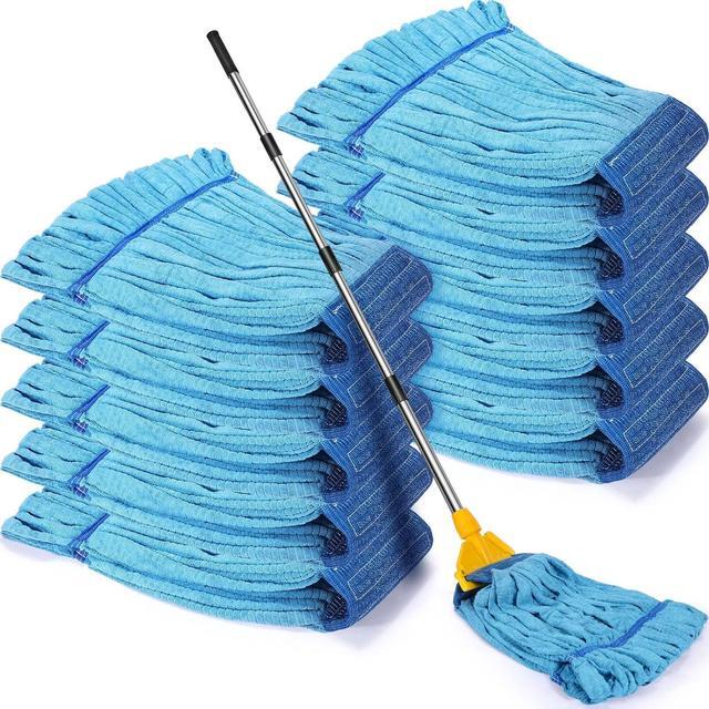 Main image of Lallisa 10 Pcs Commercial Mop Head Replacement Tube Microfiber Mop Heads for Floor Cleaning Industrial Mop Heads Looped End Wet Mop Head Refill for Home Commercial Industrial Use (Blue,18 oz)
