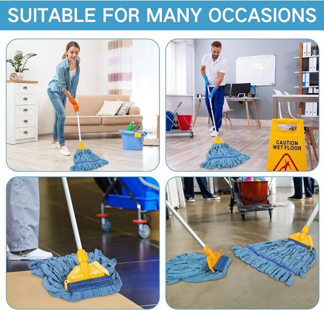 Alt view image 6 of 7 - Lallisa 10 Pcs Commercial Mop Head Replacement Tube Microfiber Mop Heads for Floor Cleaning Industrial Mop Heads Looped End Wet Mop Head Refill for Home Commercial Industrial Use (Blue,18 oz)