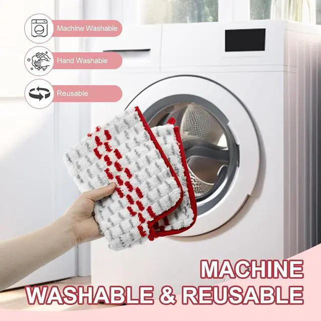 Alt view image 6 of 7 - Spray Mop Pads Compatible with Promist Max Spray Mop, Reusable Spray Mop Refills for Ocedar Promist Max Microfiber Spray Mop, Double Sided Usable Mop Pads for Dry Wet Floor Cleaning (6 Pack Red)