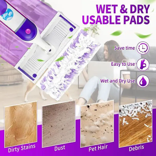 Alt view image 5 of 7 - 25 Count Disposable Mop Pads for Swiffer Power Mop, Replacement for Swiffer Mopping Pads Refills Compatible with Swiffer Power Mop Pads, Multi-Surface Mop and PowerMop Wood Mop Floor Cleaning
