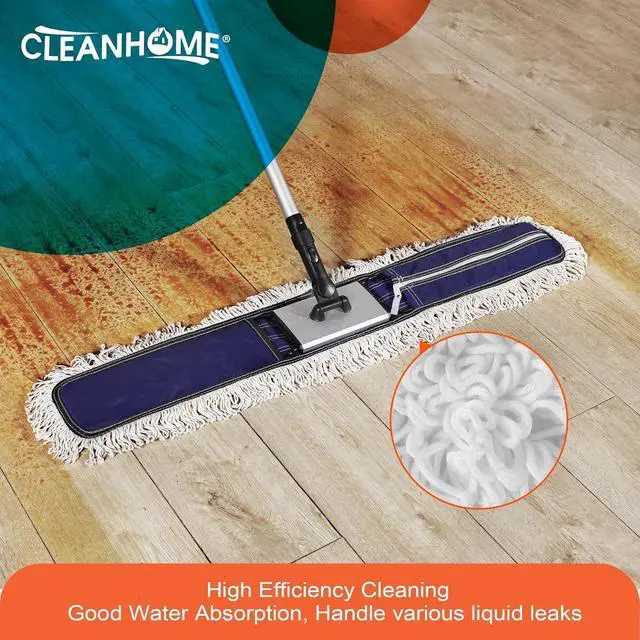 Alt view image 3 of 7 - 36" Commercial Dust Mops & Floor Sweeper with 59" Extendable Long Handle, Heavy Duty Wet and Dry Mop for Tile Hardwood Floor Cleaning, Fit for Hotel Hospital School Gym