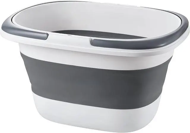 Main image of Large Collapsible Mop Bucket 4.2 Gallon(16L) with Handle for House Cleaning, Space Saving Outdoor Multiuse Foldable Water Pail for Camping, Fishing, RV(1, Grey)