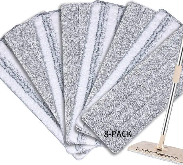 Main image of Microfiber Flat Mop Pads (8-Pack Refill13 X 4.9) for 13 Flat Mop, Washable and Reusable for Floor Cleaning, Replacement Mop Pads for 13-inch Flat Mop