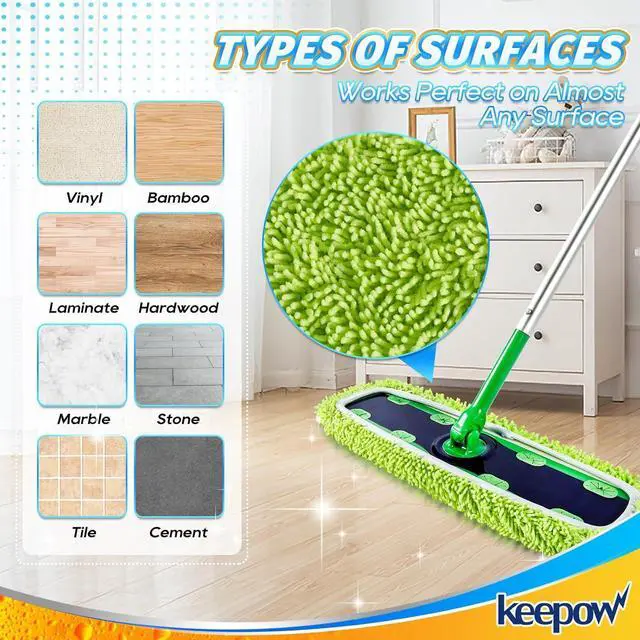 Alt view image 5 of 7 - KEEPOW Reusable XL Mop Pads Compatible with Swiffer XL Sweeper, XL Dry Sweeping Cloths, XL Wet Mopping Cloths, Washable Microfiber XL Wet Pads Refills for Surface/Hardwood Floor Cleaning, 8 Pack
