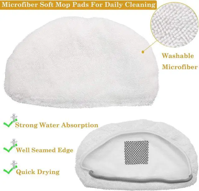 Alt view image 3 of 7 - 10 Pack Replacement Steam Mop Pads for Bissell Powerfresh Steam Mop 1940 1440 1544 1806 2075 Series, Model 19402 19404 19408 19409 1940a 1940f 1940q 1940t 1940w B0006 B0017, Washable Cleaning Pads