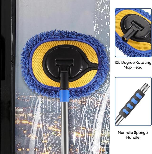 Alt view image 3 of 7 - Wall Cleaner,Wall Cleaner Mop Blue Mop for Walls Max 66 Wall Mop with Long Handle,Rotatable Adjustable Cleaning Mop,Ceiling Dust Mop,Wall Cleaning Tool for Walls/Baseboard/Floors, 66in Wall Cleaner