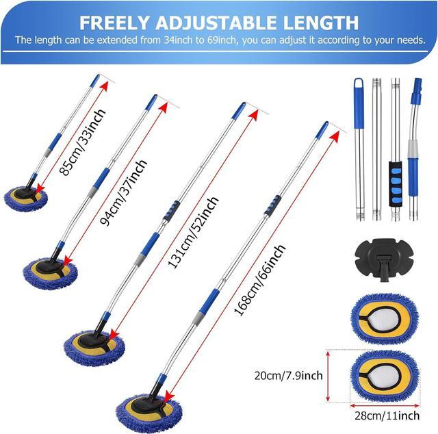 Alt view image 5 of 7 - Wall Cleaner,Wall Cleaner Mop Blue Mop for Walls Max 66 Wall Mop with Long Handle,Rotatable Adjustable Cleaning Mop,Ceiling Dust Mop,Wall Cleaning Tool for Walls/Baseboard/Floors, 66in Wall Cleaner