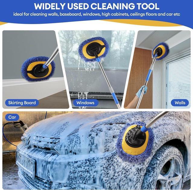 Alt view image 6 of 7 - Wall Cleaner,Wall Cleaner Mop Blue Mop for Walls Max 66 Wall Mop with Long Handle,Rotatable Adjustable Cleaning Mop,Ceiling Dust Mop,Wall Cleaning Tool for Walls/Baseboard/Floors, 66in Wall Cleaner