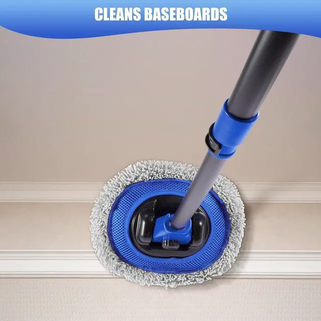Alt view image 7 of 7 - Wall Cleaner Mop, Washer Mops with Long Handle for Cleaning Walls Baseboard Window High Cabinet Ceiling Floor, 15°Bend Labor-Saving Microfiber Dry Dust and Wet Wash Cleaning Mop with Replacement Pad