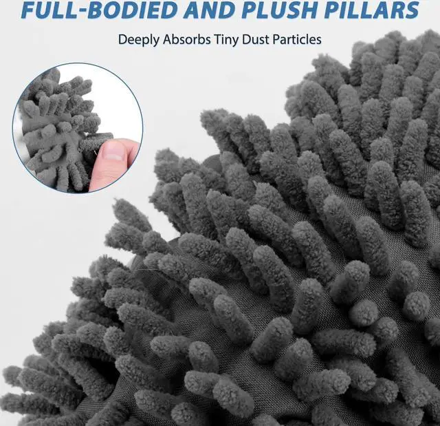 Alt view image 2 of 7 - 8 Pcs Mop Slippers Socks Floor Cleaning,Microfiber Shoe Covers dust Washable Reusable for Woman Man House Kitchen (Dark Grey)