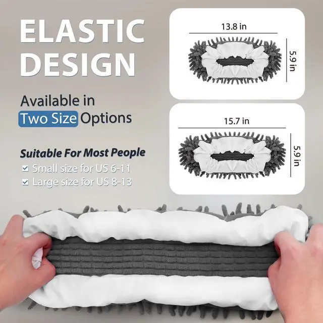 Alt view image 5 of 7 - 8 Pcs Mop Slippers Socks Floor Cleaning,Microfiber Shoe Covers dust Washable Reusable for Woman Man House Kitchen (Dark Grey)