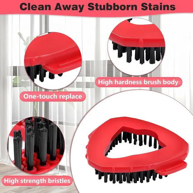Alt view image 5 of 7 - Mop Replacement Heads 6 Pcs & 2 Scrub Brushes Combo for Ocedar Easywring 1-Tank System,Microfiber Spin Mop Replacement Head,Machine Washable for Bathroom,Kitchen,Tub and Tile Cleaning