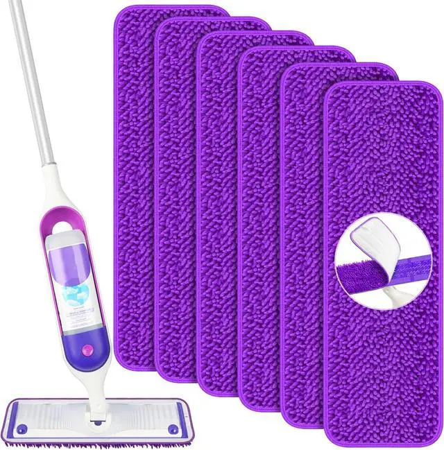 Main image of Microfiber Mop Pads for Swiffer PowerMop: Papclean Wet Dry Mopping Pads Refill Floor Cleaner - 6 Pcs Reusable Cloths for 13" -15" Power Mop Wood Multi-Surface Floor Cleaning