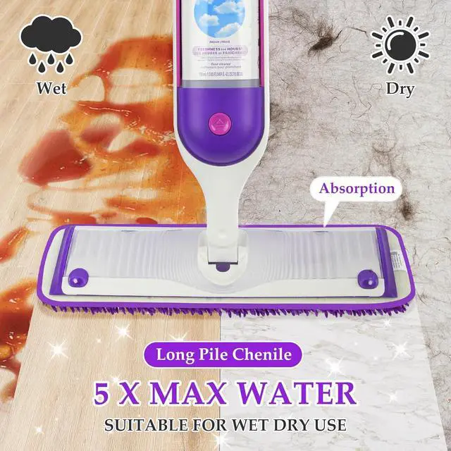 Alt view image 3 of 5 - Microfiber Mop Pads for Swiffer PowerMop: Papclean Wet Dry Mopping Pads Refill Floor Cleaner - 6 Pcs Reusable Cloths for 13" -15" Power Mop Wood Multi-Surface Floor Cleaning