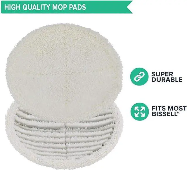 Alt view image 2 of 6 - Replacement Mop Pads for Compatible with Bis-Sell Spinwave 2124 2039A 2307 23157 20391 20399 - Hard Floor Mop Pads Kit (Included 4 Soft Pads+4 Scrubby Pads)