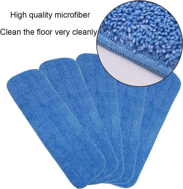 Alt view image 2 of 7 - 10 Pack Spray Mop Replacement Heads for Wet/Dry Mops, Reusable Microfiber Mop Pads Compatible with Bona Floor Care System - Blue