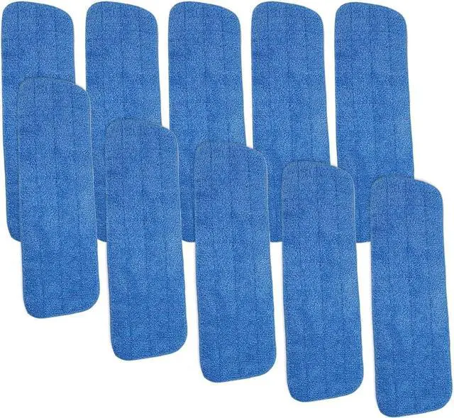 Main image of 10 Pack Spray Mop Replacement Heads for Wet/Dry Mops, Reusable Microfiber Mop Pads Compatible with Bona Floor Care System - Blue