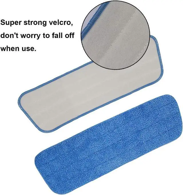 Alt view image 4 of 7 - 10 Pack Spray Mop Replacement Heads for Wet/Dry Mops, Reusable Microfiber Mop Pads Compatible with Bona Floor Care System - Blue