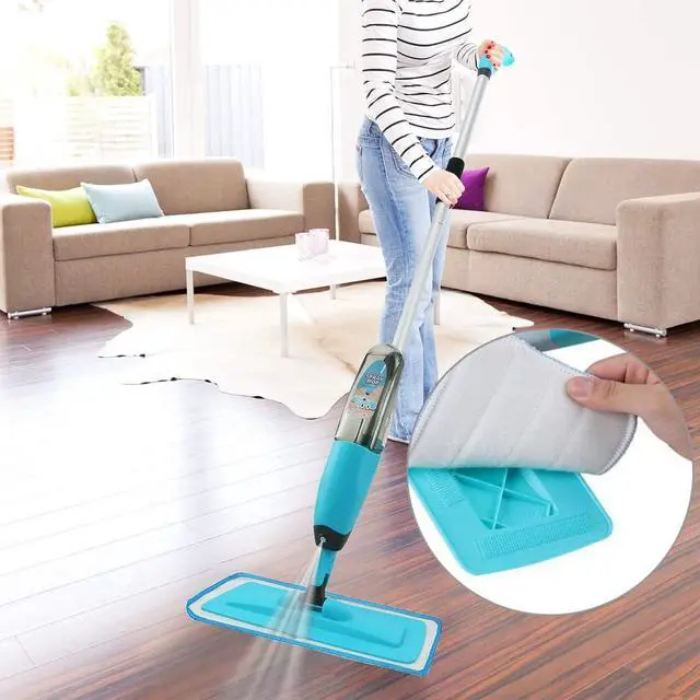 Alt view image 6 of 7 - 10 Pack Spray Mop Replacement Heads for Wet/Dry Mops, Reusable Microfiber Mop Pads Compatible with Bona Floor Care System - Blue