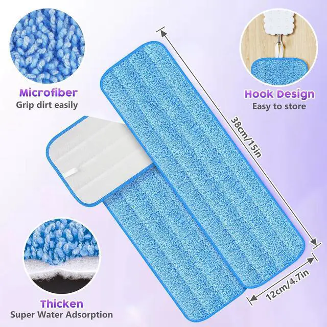 Alt view image 3 of 7 - 18 Pack Disposable Mop Pads for Swiffer PowerMop Multi-Surface Mop and Swiffer PowerMop Wood Mop, Reusable Mop Refill Pads Machine Washable Up to 100 Times for All Floor Surfaces