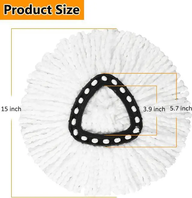 Alt view image 2 of 7 - 12Pack Spin Mop Replacement Heads,100% Microfiber Mop Head Replacement Compatible with Triangle Spin Mop, 360 Degree Spin Mop Refill for Easy House Cleaning Floor Mopping