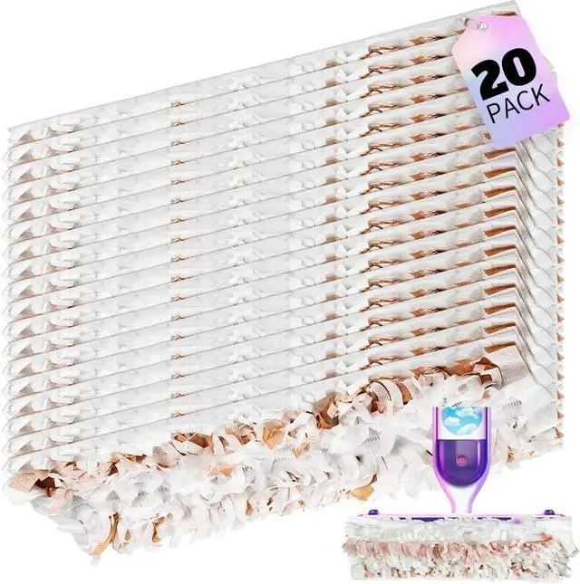 Main image of Disposable Mop Pads for S.wiff.er PowerMop Wood Mopping Pad Refills - 20 Pack | Wood Floor Cleaning Pads | Absorb and Lock Dirt | Safe on Finished Floors