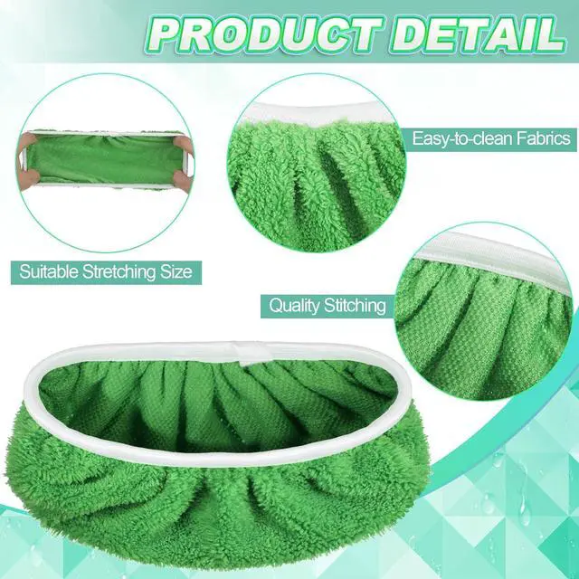 Alt view image 3 of 7 - Nuogo 16 Packs Reusable Wet Mop Pads Refills Compatible with Swiffer Sweeper Mops Household Cleaning Tools Washable Mop Pads for Wet & Dry Use (Mop is Not Included)(Green)
