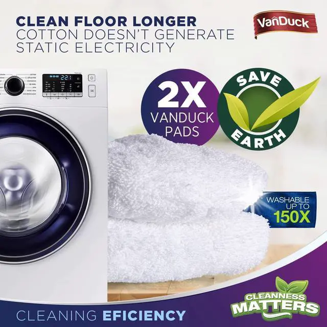 Alt view image 4 of 5 - 100% Cotton Pad Terry Cloth Mop Refills 15x8 inch (4-Pack)