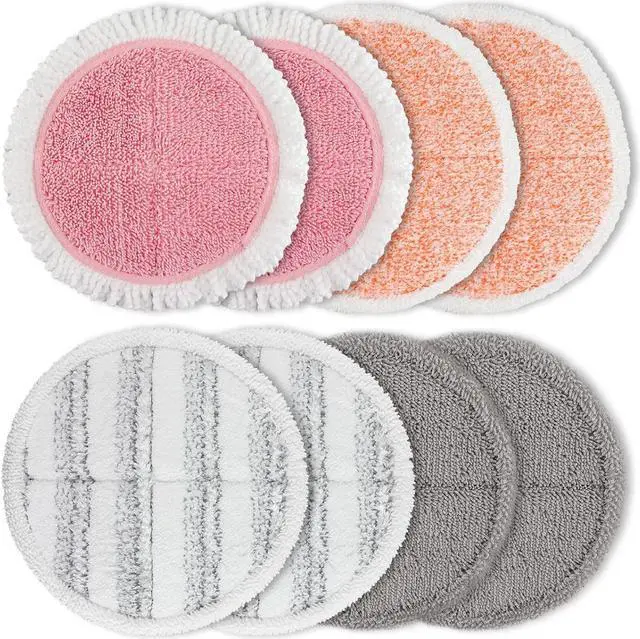 Main image of Electric Mop Pads 6.5 inch: G700 & P700 Pink Spin Mop Replacement Pads Cordless Electric Mops for Floor Cleaning Scrubber Microfiber Round Scrub 8 Pack