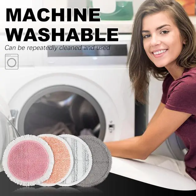 Alt view image 4 of 6 - Electric Mop Pads 6.5 inch: G700 & P700 Pink Spin Mop Replacement Pads Cordless Electric Mops for Floor Cleaning Scrubber Microfiber Round Scrub 8 Pack