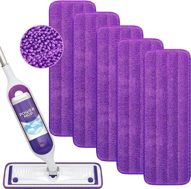 Main image of Reusable Power Mop Refill Pads Compatible with Swiffer PowerMop Mop - Power Mop Pads Refill - Washable Microfiber Pads for Multi-Surface Floor Cleaning, 5 Pack
