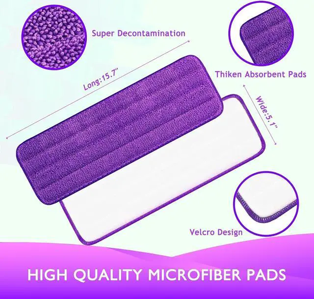 Alt view image 3 of 6 - Reusable Power Mop Refill Pads Compatible with Swiffer PowerMop Mop - Power Mop Pads Refill - Washable Microfiber Pads for Multi-Surface Floor Cleaning, 5 Pack