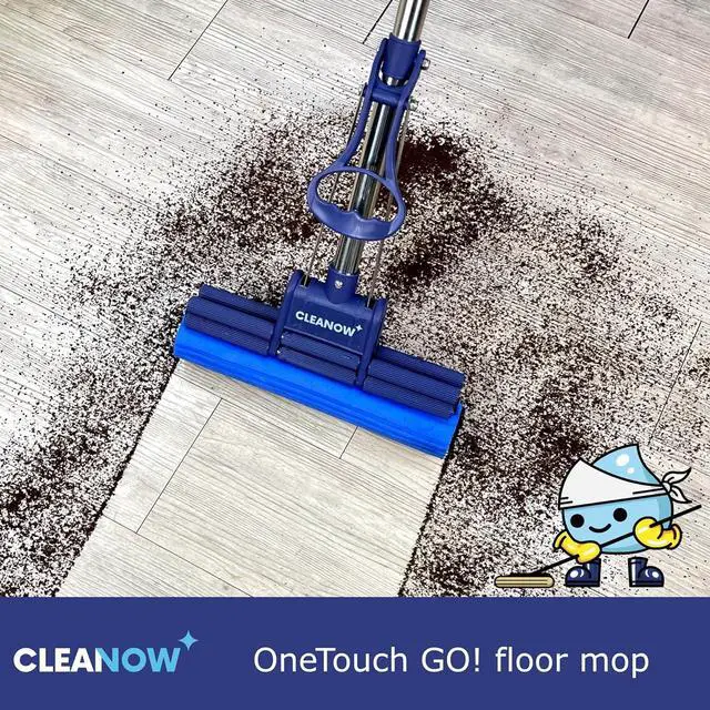 Alt view image 2 of 7 - OneTouch GO! Floor Cleaner, Floor Mops, Wring Mop, Mop with Wringing Function - Sponge mop for Cleaning Floors- with PVA Sponge and Stainless Steel mop Handle