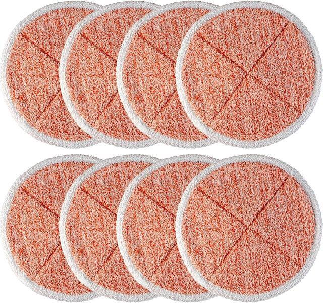 Main image of BlueStars 8 Packs 2124 2039A 2307 23157 20391 20399 Replacement Mop Pads Compatible with Bissell Spinwave Hard Mop Cleaner (Orange)