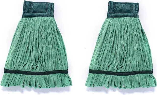 Main image of 18" Large Microfiber Wet Mop Head Replacement Pack of 2 | for Commercial and Industrial Use (Green)