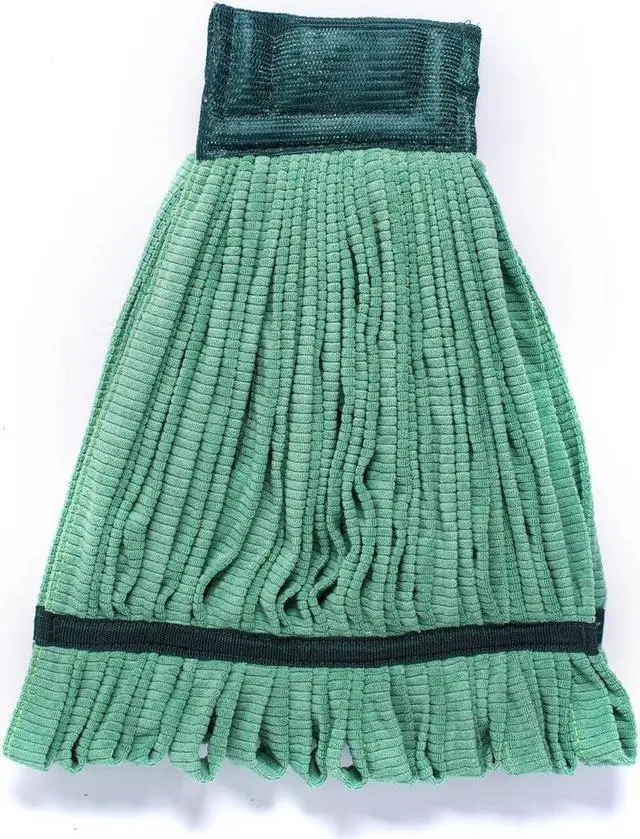 Alt view image 7 of 7 - 18" Large Microfiber Wet Mop Head Replacement Pack of 2 | for Commercial and Industrial Use (Green)