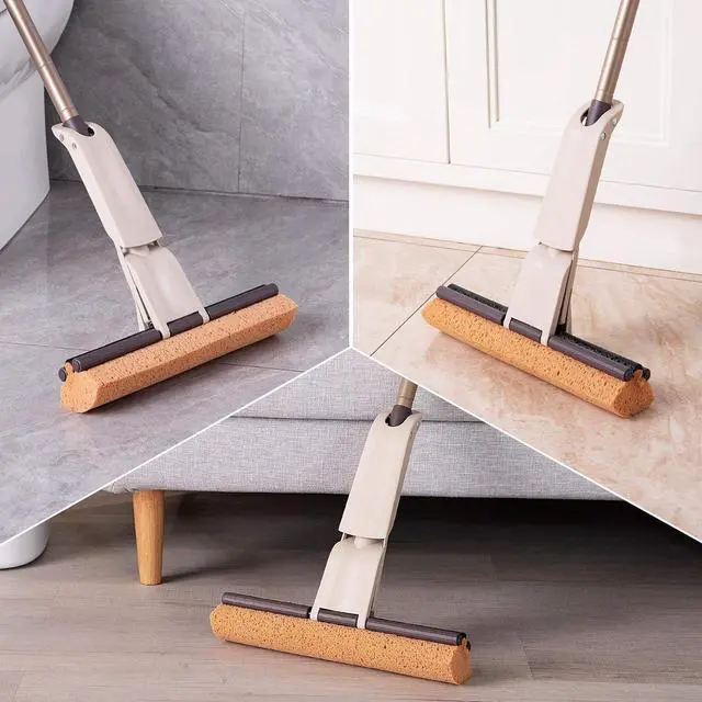 Alt view image 3 of 7 - Eyliden Sponge Mop with 1 Extra Reusable Absorbent Sponge Refills, Easy Squeeze, Self Wringing Mops for Kitchen Bathroom Office Hardwood Laminate Tile Marble Ceramic Floors Cleaning