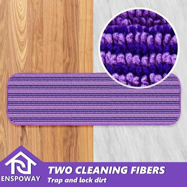 Alt view image 3 of 5 - Reusable Mop Refills Pads for Swiffer PowerMop, 8 Pack Power Mop Refill Pads Microfiber Power Mop Pads Washable 15 Wet Pads Mopping Cloths for Multi-Surface & All Types of Floors, Purple