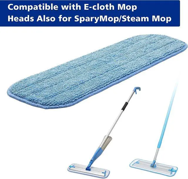 Alt view image 2 of 7 - Replacement Washable Microfiber Absorbing Mop Head - Compatible with E-Cloth Deep Clean Mop Head, Wet & Dry Cleaning Cloth Refills for All Hard-Floor (Blue) 6Pack