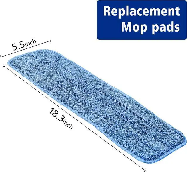 Alt view image 4 of 7 - Replacement Washable Microfiber Absorbing Mop Head - Compatible with E-Cloth Deep Clean Mop Head, Wet & Dry Cleaning Cloth Refills for All Hard-Floor (Blue) 6Pack