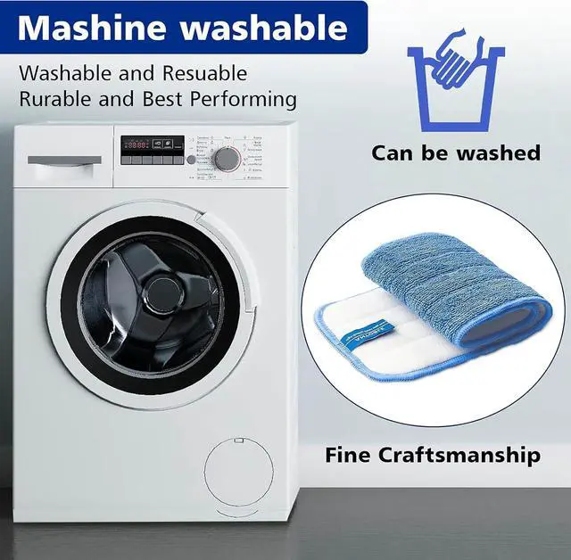 Alt view image 5 of 7 - Replacement Washable Microfiber Absorbing Mop Head - Compatible with E-Cloth Deep Clean Mop Head, Wet & Dry Cleaning Cloth Refills for All Hard-Floor (Blue) 6Pack